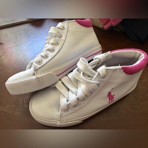 Ralph’s Lauren Polo Kids White and Pink Sneakers